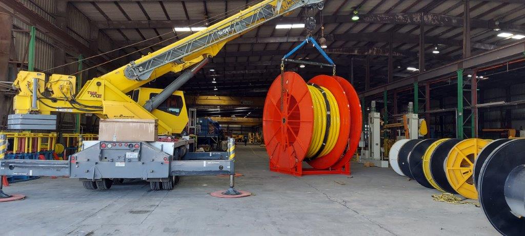 Large Reel, Breakbulk, Coiled Tubing, Heavy Lift, Crane Lift, Warehouse Large Reel, Breakbulk, Coiled Tubing, Heavy Lift, Crane Lift, Warehouse